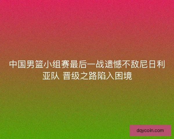 中国男篮小组赛最后一战遗憾不敌尼日利亚队 晋级之路陷入困境