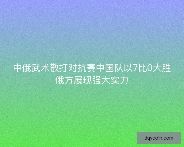 中俄武术散打对抗赛中国队以7比0大胜俄方展现强大实力